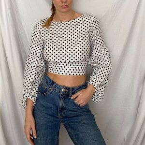 ZARA Polka Dot Women's Top - Black and White